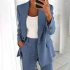 Kvinnors kostymer 2023 Plus Size Women Blazer Suit Ladies Formal Work Jacket Office Slim Open Front Single Grain Buckle Vintage Kvinnliga kläder