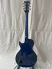 Guitare électrique LP personnalisée haut de gamme, dessus de couette Standard bleu éclaté