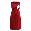 Maternity Dresses 2023 Round Neck Sleeveless Dress Fashionable Pregnant Women Clothing Breastfeeding Pregnancy Q06201