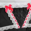 Sous-vêtements dentelle Sissy Boxer Shorts culottes avec nœud coton élastique Sexy mâle mince sous-vêtements marque hommes Gay taille basse sous-pantalon