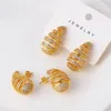 Stud Earrings Chunky Korea's Design Fashion Jewelry 18K Gold Plated Luxury Zircon Water Drop Elegant Women's Wedding Party Access