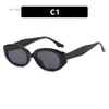 Sunglasses INS Retro Y2K Oval Women Luxury Fashion Black Shades UV400 Men Small Cat Eye Outdoor Sports Mirror Goggles Gafas