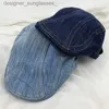 BERETS CLASSIC DENIM BERET HATS MEN KVINNOR KRUCKERA FLAT CS BERETS NYHETSBOD HAT FRÅN Hösthattar toppade C Forward Justerbar CSL231103