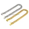 Colliers pour chiens Laisses Collier de chaîne en acier inoxydable 304 et laisse Super Strong Metal Starter Sier Gold Pet Lead Rope For Party Show X07 Otoif