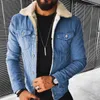 Erkek Ceketler Ceket Punk Kuzu Saç Kalınlaştırılmış Denim Mens Kış Ürün Ceket
