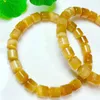 Bangle Natural Golden Tiger Eye Stone Bucket Bracelet Handmade Crystal Quartz Jewelry Stretch Children Birthday Gift 1pcs 8MM