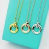 Tiffanylris Ersion High Necklace Drop Oil Emalj kärlek Halsband för kvinnors ins minimalistiska benkedja som en gåva till flickvän