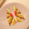 Dangle Earrings Rice Bead Sceneryカラフルな太陽オリジナリティパターンファッションボヘミアハンド織り合金シンプルさ