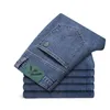 Jeans pour hommes de taille moyenne en coton droit stretch poche à badge classique hommes printemps et automne marque denim jeans vêtements vintage 230403