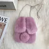 Sacs de soirée pour femmes, sac à bandoulière en poils de lapin Rex, oreilles d'épaule, fourrure en peluche mignonne, boucle magnétique, nouvelle collection automne et hiver