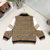 New kids Tracksuits Loose fit Long sleeved baby clothes Size 90-150 Autumn Khaki plaid zippered jacket and pants Nov05