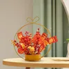 Kwiaty dekoracyjne w stylu chiński sztuczny koszyk kwiatowy Ozdoba wiosenna festiwal po rok na domowe wakacje na imprezę jesienną dekorację imprezową