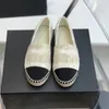 chaussures en toile mocassins espadrilles 100% cuir véritable designer en peau d'agneau Eté printemps Appartements taille 34-42 Chaussures femme confortable décontracté décontracté luxe cap toe Quilting