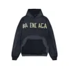 2023 Balencigs Paris Hoodie Hoodies Mens Sweaters Fashion Designer High Edition Home American Textured Paper Tape Printing Letters Washed Worna Hooded Xnpo