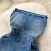 Lente/zomer off schouder beha denim jurk temperament gewikkeld taille sexy split retro gewikkelde heupjurk