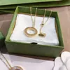 Kvinnor Circlr hänge halsband älskar keltiska smycken halsband festgåvor 18k guld långa kedjor mode kvalitet halsband våren par smycken kedja med låda