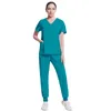 Dwuczęściowe spodnie kobiet stałe kolorowe spa gwintowane klinika kombinezonu unisex zarośla dla zwierzaka mundur pielęgniarski