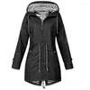 Kvinnorjackor S-5XL Windbreaker Coat Women Rain Jacket utomhus vattentät huva regnrock vårens höstfast grundläggande plus storlek