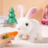 Poupées en peluche enfants lapin mignon enfants animal de compagnie électronique avec son animal bricolage changement de vêtements jeu marche jouets en mouvement pour 3 ans 231110