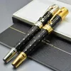 Limitowana edycja Elizabeth Ballpoint Pen Ballpoint Pen Pen Black Gold Srebrny grawerowany diamentowy wstawka biuro biznesowe