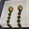 Серьги с двойными буквами Высококачественные колье кубинские серьги ожерелье панк винтажный мастер дизайн женский новогодний ювелирные аксессуары 44