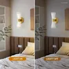 Lámparas de pared LED modernas doradas para mesita de noche, iluminación para pasillo, espejo de baño, dormitorio, lámpara interior, decoración colgante