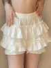 Kvinnors shorts kvinnor y2k ruffle blommig spets minikjol veckad låg midja a-line korta kjolar ren vintage harajuku streetwear