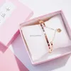 Pulseras con dijes al por mayor- Brazaletes de acero inoxidable de oro rosa Corazón femenino Pulsera de amor para siempre para mujeres JewelryIQOV