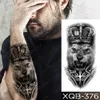 Tatuagens temporárias Tatuagem de tatuagem temporária Adesivo florestal Tigre Tigre Tattoos flash Mulheres leopard lobo coroa braço de arte falsa Tatoo Men Z0403