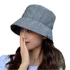 Baskenmütze im japanischen Stil, gesichtsaussehend, kleines vertikales Muster, Eimerhut, weiblich, Sommer, sonnenfest, Sonne, Student, Koreanisch, einfach, All-Ma