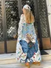 Женские купальники длинные белые кимоно-бикини прикрытия Boho Print Prome Женская одежда пляжная одежда для купальных костюмов Sarongs A1618 230403