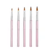 TP 5pcsset Kolinsky Nylon Nail Crystal Brush Acryl French Tip Extension Builder 3D Flower Carving Brushes Kit 2 4 6 8 10 C6171424