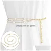 Autres accessoires de mode Ceintures Chaîne de perles réglable pour femmes Mode élégante ceinture de tournesol filles robe sangle de taille Dhgarden Dhblt