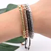 Charm Bracelets 2023 Fashion Men Braided Bracelet Cz Long Tube Braiding Macrame Bangles For Women Jewelry Dropship