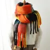 Schals Winter Kaschmir Warm Regenbogen Einfarbig Damen Schal Mode Dick Lässig Lange Pashmina Tasche Quaste Decke Bufanda Echarpe 2023 231103