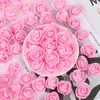 Dekorativa blommor 50/100/200 st minikum Rose Artificial Flower Heads Bouquet For Home Wedding Decoration Diy Wreath Fake Decor