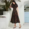 Vêtements ethniques Élégant Abaya pour femmes musulmanes imprimé floral longue robe maxi 2023 Dubaï Eid Party Summer Kaftan Turquie Robe arabe islamique