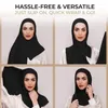 Abbigliamento etnico Hijab istantaneo Jersey Hijab per le donne Elastico in cotone modale Sciarpa per capelli Copricapo Turbanti per capelli Ramadan Turbante