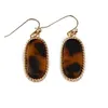 Dangle Earrings Small Oval Acetate Acrylic Drop In 14K Gold Plated For Women Classic Geometric Tortoise Shell Marquise Jewelry Gifts