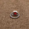 Bands de fiançailles en cuivre de bague de mariage pour femmes vintage Rings Womens avec bijoux d'incrustation rouge