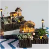 Dekorative Objekte Figuren Harz Blumentopf mit Lampe für Succents Pflanzen Creative Planter Small Bo Dhwuf