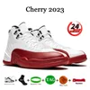 Jumpman 12 heren basketbalschoenen 12s Cherry 2023 Brilliant Orange Fielded Purple Black Game Royal Stealth Indigo Royalty Taxi dames sport designer sneakers