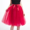 Kjolar 5 lager 65 cm knälängd tyll kjol elegant veckade tutu kjolar kvinnor vintage lolita petticoat faldas mujer saia jupe 230403