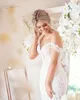 the Shoulder Off Stylish Lace Mermaid Wedding Dresses for Women Plus Size Arabic Aso Ebi Boho Country Bridal Gowns Sweep Train Reception Bride Robes De Mariee