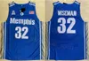 Män 55 William Wright Jersey State Tigers College Basketball 25 Penny Hardaway 32 James Wiseman All Stitched University Black Blue White Grey Team Breattable NCAA