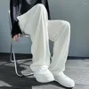 Mäns kostymer Män förlorar Casual Suit Pants Solid Color Wide Leg Streetwear Fashion Sports Jogger 2023 Summer Thin Length Trousers M34