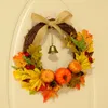 Decoratieve Bloemen Halloween Kunstplanten Met Pompoen Esdoorn Bell Kerst Herfst Deur Hangend Raam Bruiloft Muur Woondecoratie