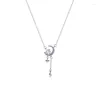 Ожерелья с подвесками, осеннее ожерелье с цирконием, звездой и луной для женщин, универсальное темпераментное ожерелье с микро-асфальтированной цепочкой на ключицу, ювелирные изделия