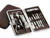 12 pezzi set manicure in acciaio inox tagliaunghie pusher file forbici pinzette kit di strumenti6258755