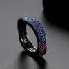 Anéis de banda Jinse Punk Azul Roxo Cubic Zirconia Empilhável Anel Trendy Square Design Jóias para Homens Mulheres Partido Hiphop Presente 231102